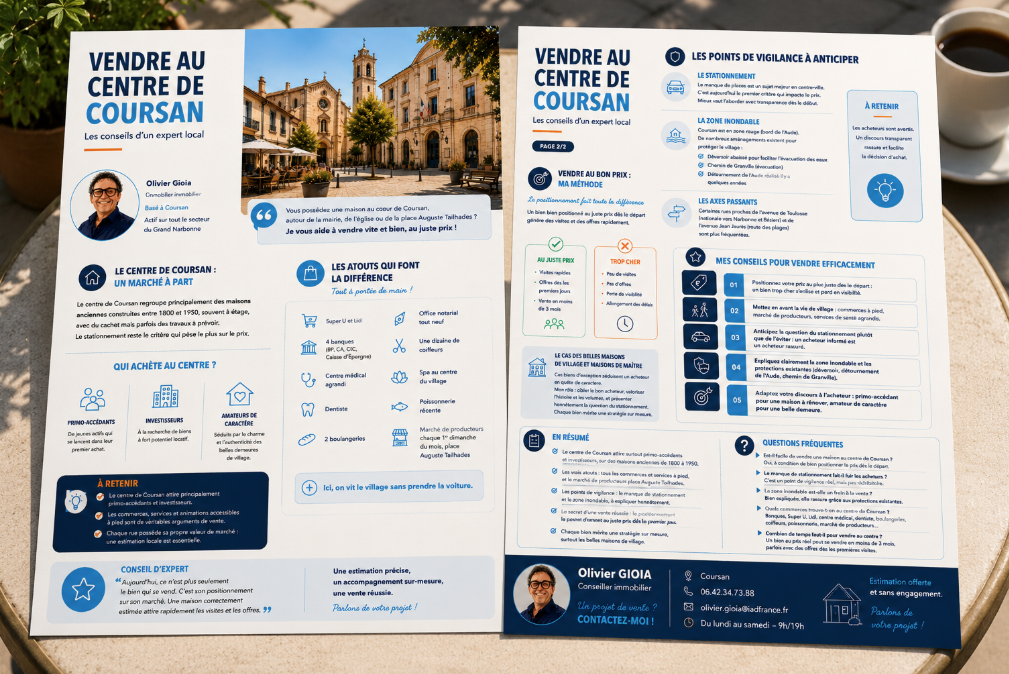 Fiche pratique pour bien vendre votre maison au centre de Coursan